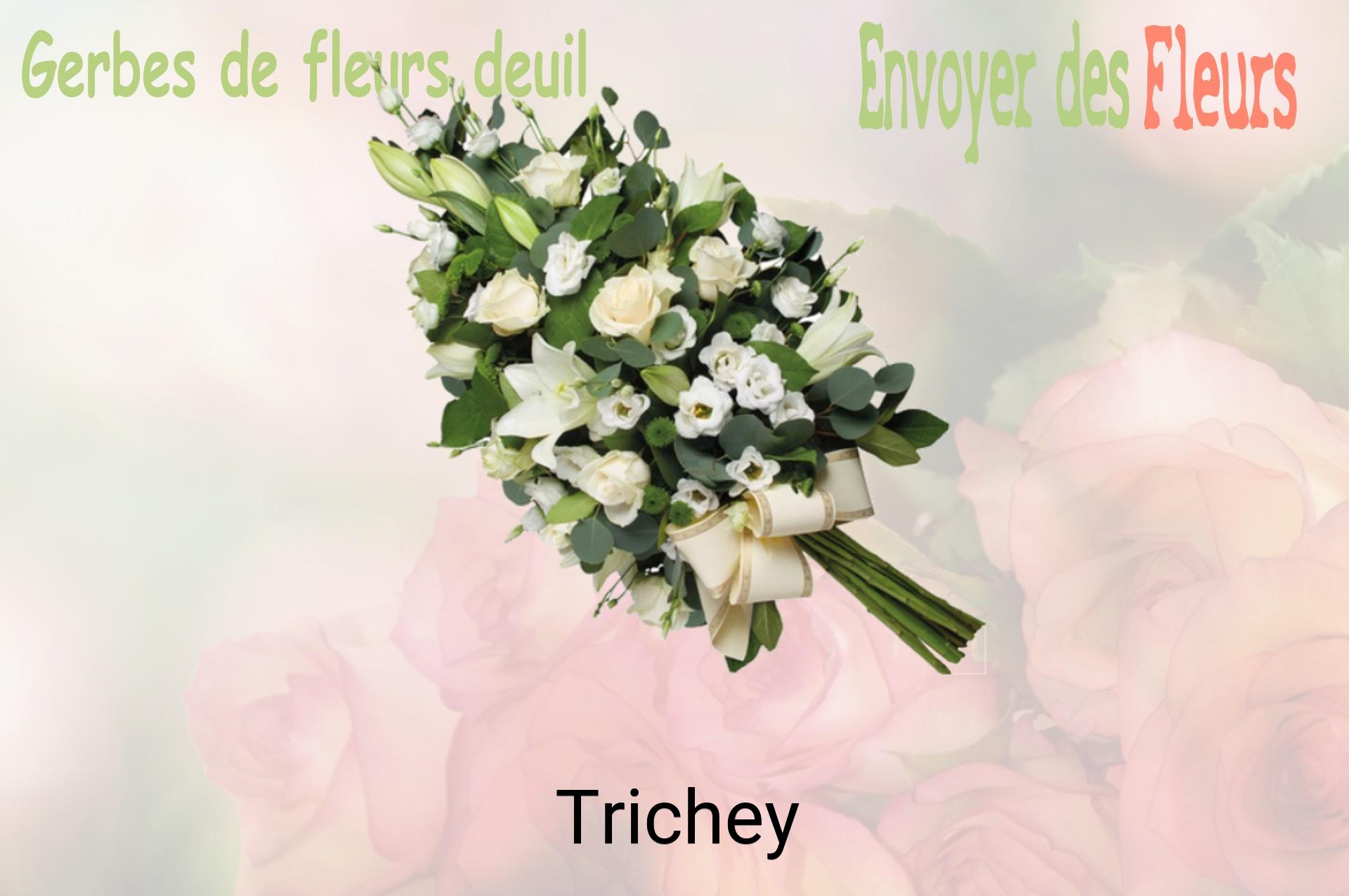 Gerbe de fleurs de deuil livrée à Trichey
